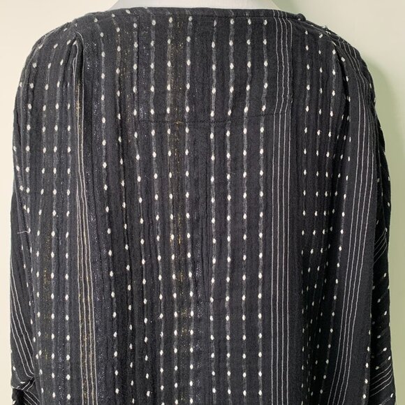 Ace & Jig Women's Black Metallic Long Sleeve Oversized Tunic Shirt Size Small - Picture 9 of 12